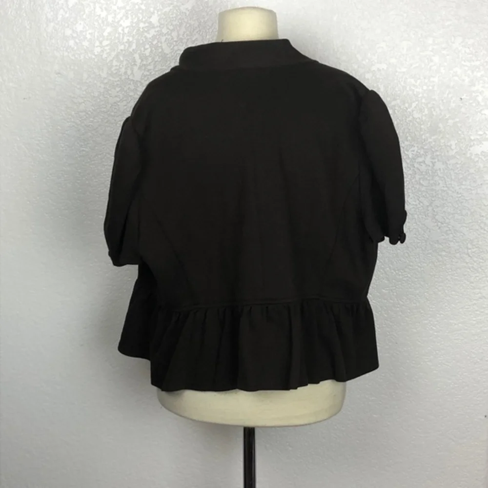 A B S Collection Brown Button Down Blouse Size 12 - Picture 3 of 7